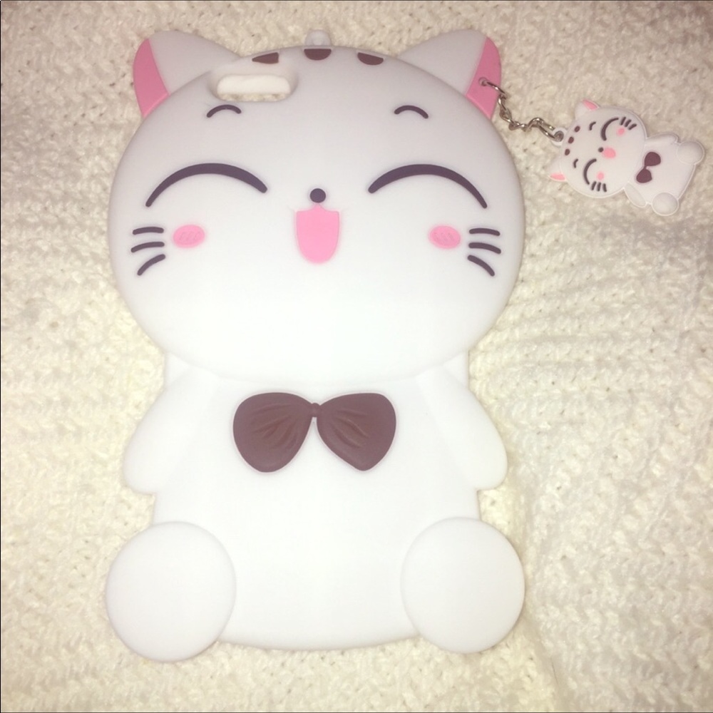 💐 Trisha Paytas White Kitty Cat charm phone case - Picture 1 of 8